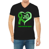 Limited Edition His Fight Is My Fight Ribbon Heart V-neck Tee | Artistshot