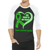 Limited Edition His Fight Is My Fight Ribbon Heart 3/4 Sleeve Shirt | Artistshot