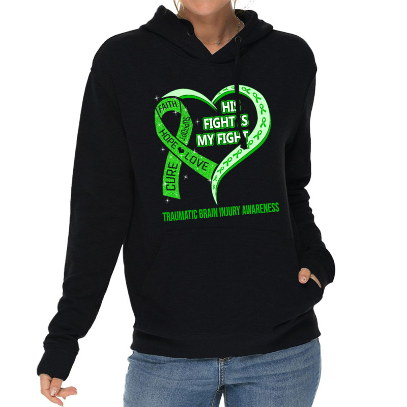 Limited Edition His Fight Is My Fight Ribbon Heart Lightweight Hoodie | Artistshot