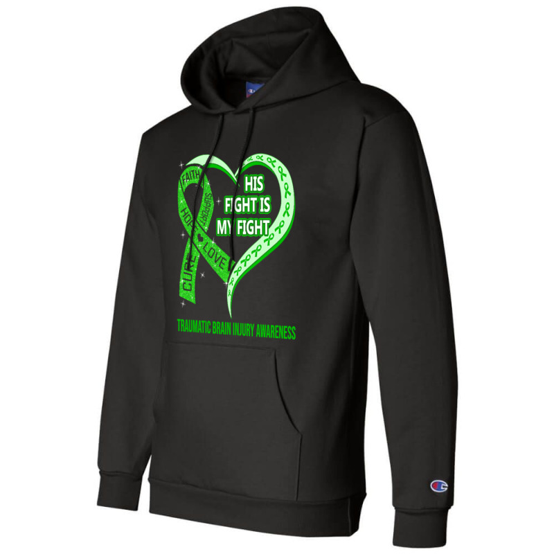 Limited Edition His Fight Is My Fight Ribbon Heart Champion Hoodie | Artistshot