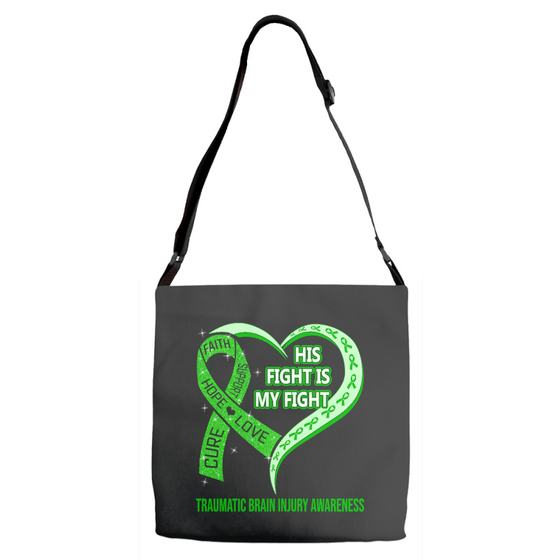 Limited Edition His Fight Is My Fight Ribbon Heart Adjustable Strap Totes | Artistshot