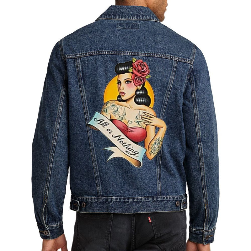 All Or Nothing Vintage Tattoo Men Denim Jacket by mosbahgurkov6 | Artistshot