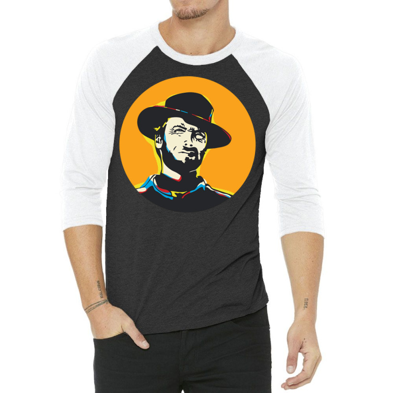 Clint Eastwood Pop Art Portrait 3/4 Sleeve Shirt | Artistshot