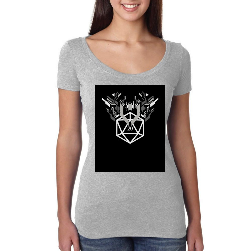 Futuristic D20 Polyhedral Dice Tabletop Rpg 1 Women's Triblend Scoop T-shirt | Artistshot