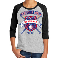 Womens Distressed Retro Look Philly Tailgate Party Youth 3/4 Sleeve | Artistshot