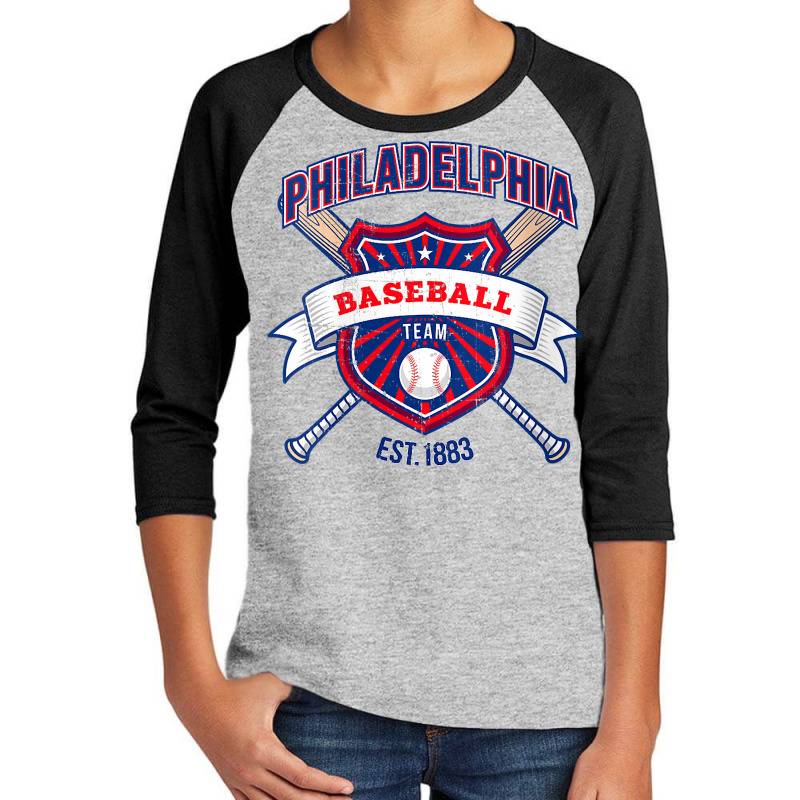 Womens Distressed Retro Look Philly Tailgate Party Youth 3/4 Sleeve by validokel | Artistshot