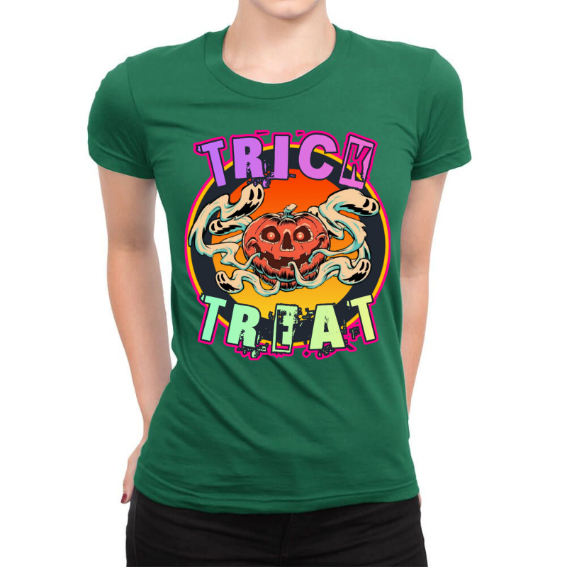 Trick Treat Ladies Fitted T-Shirt by gemmmohaidw | Artistshot