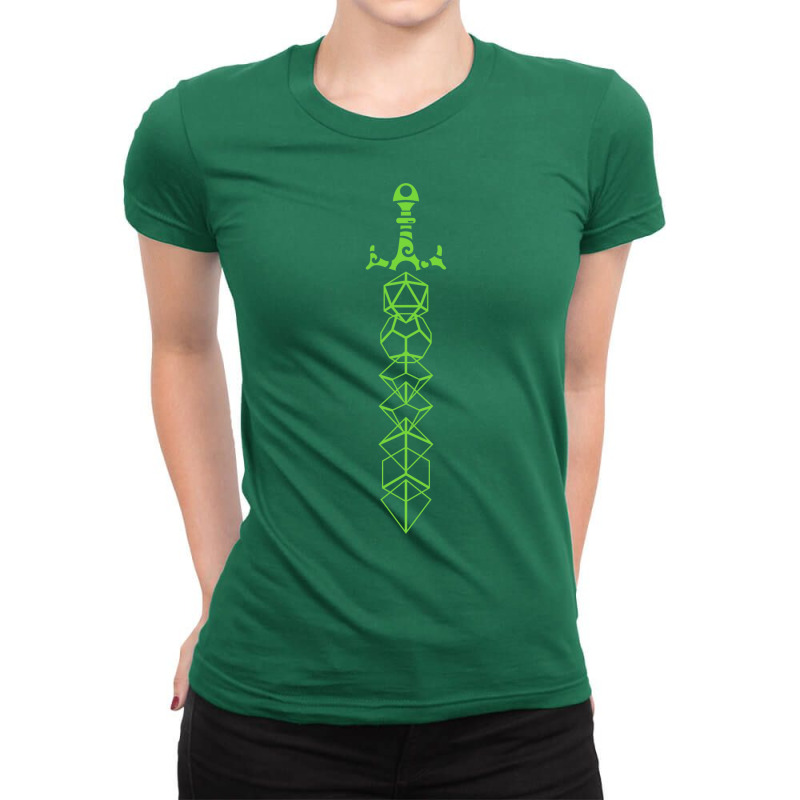 The Polyhedral Dice Collector's Green Sword Ladies Fitted T-shirt | Artistshot