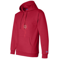 Minimalist Red Polyhedral D20 Dice Arrow Subtle Champion Hoodie | Artistshot