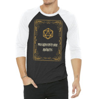 Misadventure Awaits D20 Dice Tabletop Rpg 3/4 Sleeve Shirt | Artistshot