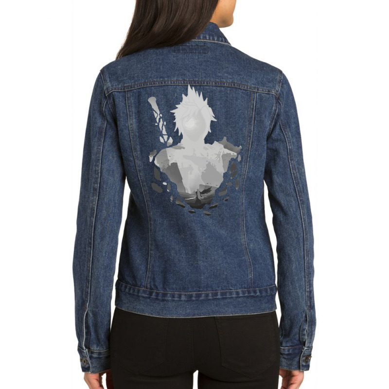 Destiny's Crossroads Grey V. Final Fantasy 7 Ladies Denim Jacket by hroubyrant1 | Artistshot