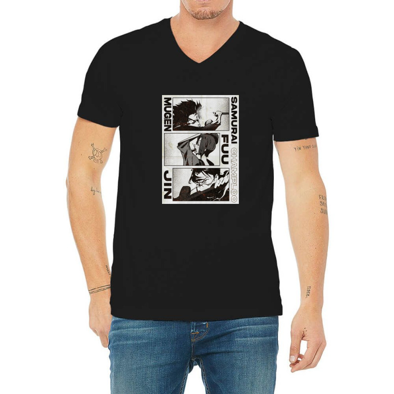 Samurai Champloo Half Tone V-Neck Tee by nancycostas | Artistshot