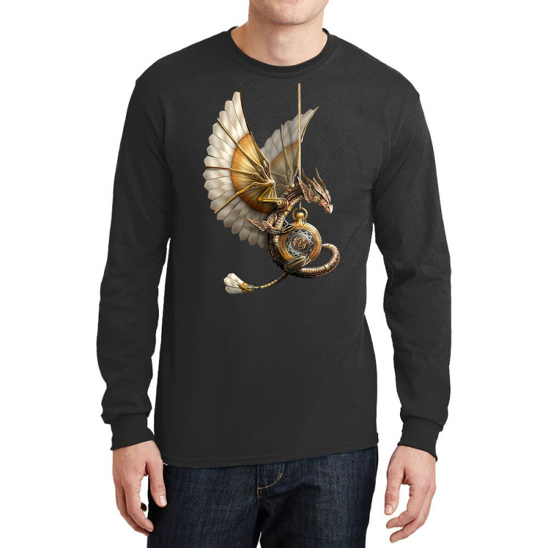 Steampunk Dragon On Watch Gift Vintage Long Sleeve Shirts by spreesgomez | Artistshot