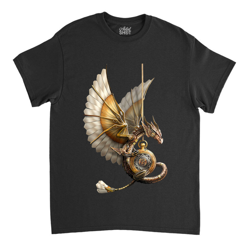 Steampunk Dragon On Watch Gift Vintage Classic T-shirt by spreesgomez | Artistshot