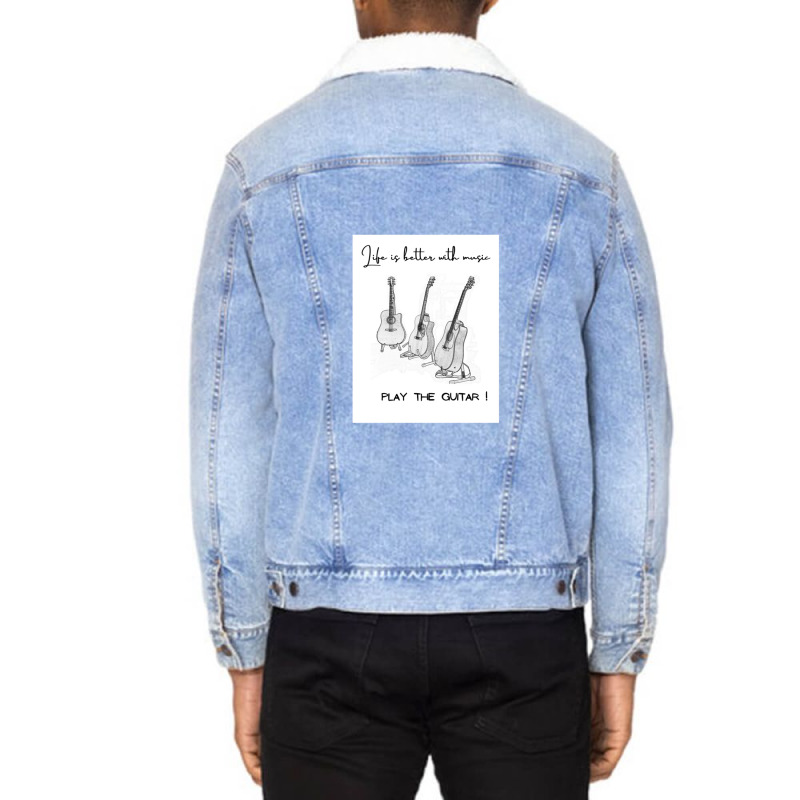 Guitar World Unisex Sherpa-lined Denim Jacket | Artistshot