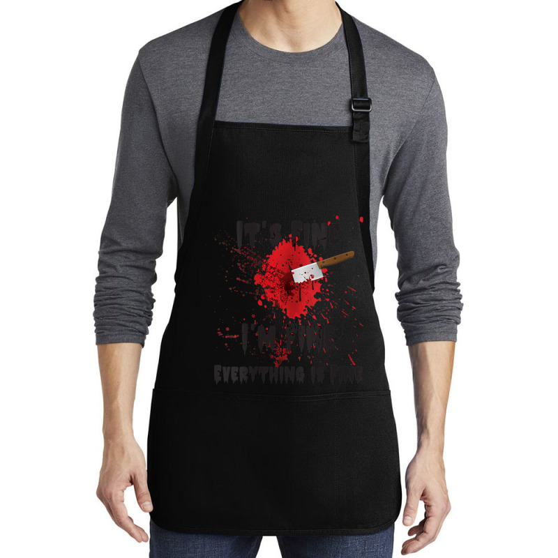 Womens It's Fine I'm Fine Everything Is Fine Knife Medium-length Apron | Artistshot