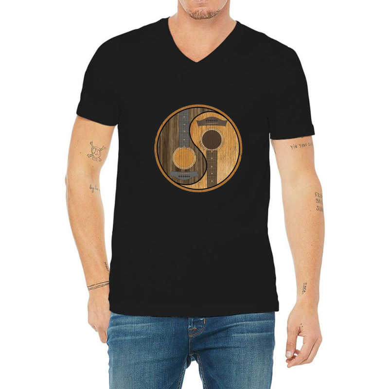 Guitar Yin Yang V-neck Tee | Artistshot