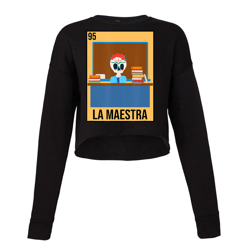 La Maestra Floral Skull Spanish Latina Bilingual T Cropped Sweater by dong | Artistshot