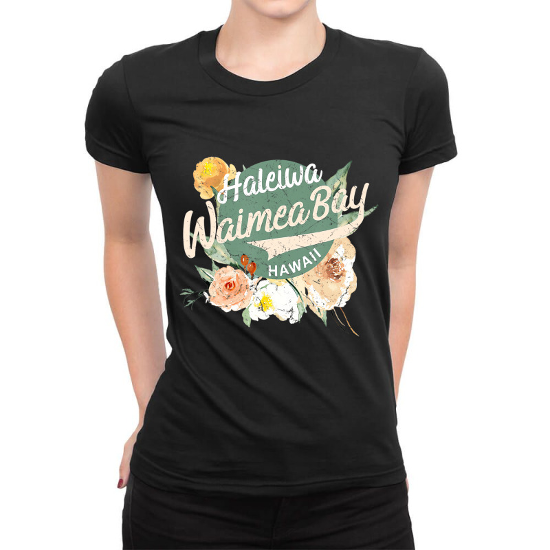 Hawaii Waimea Bay Oahu North Shore Hawaiian T Shir Ladies Fitted T-Shirt by galloywa | Artistshot