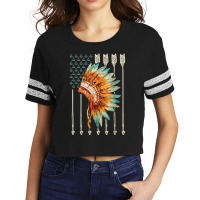 Native American Usa Flag T Shirt Scorecard Crop Tee | Artistshot