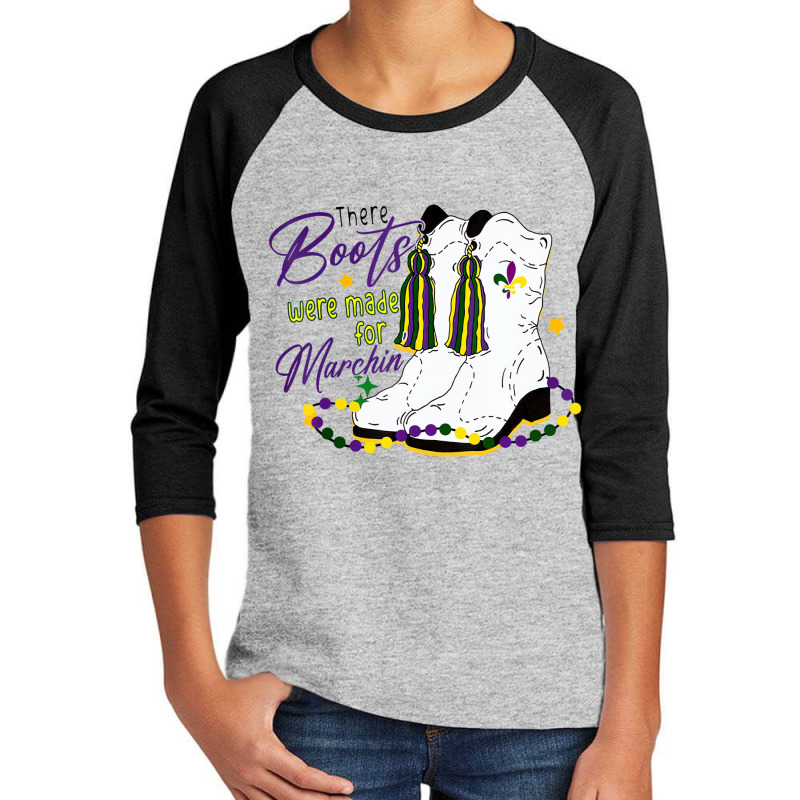 Mardi Gras These Boots Marching Funny Parade Festi Youth 3/4 Sleeve by catricegar | Artistshot