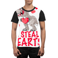 I Steal Hearts Trex Dino Boys Valentines Day Dinos Graphic T-shirt | Artistshot