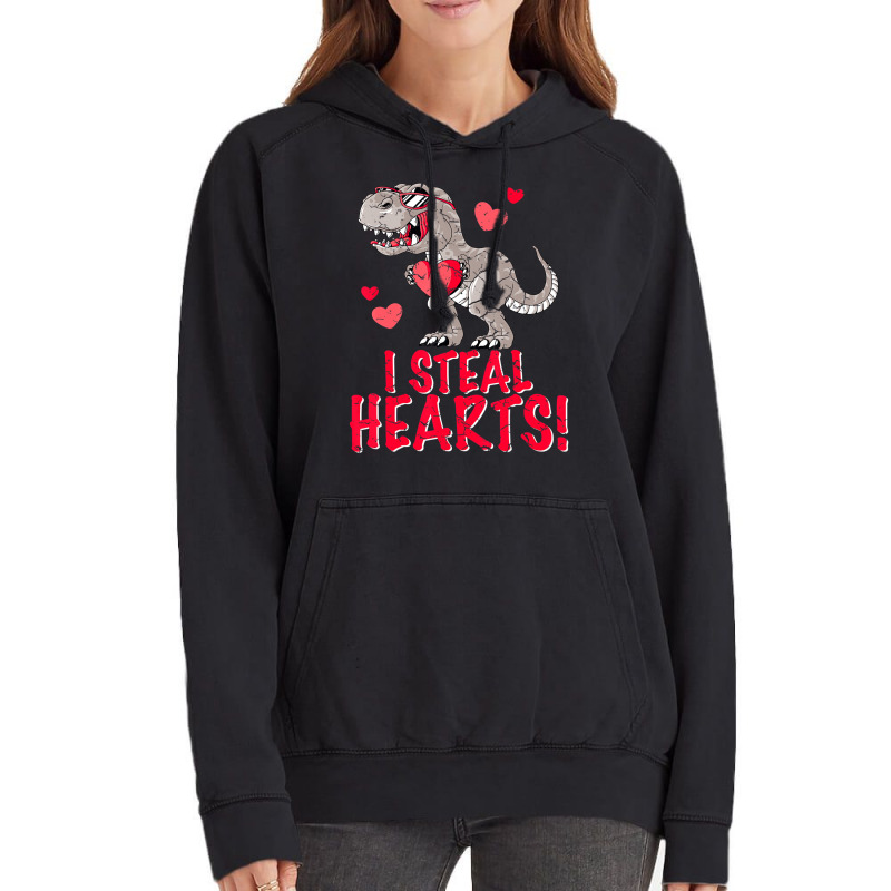 I Steal Hearts Trex Dino Boys Valentines Day Dinos Vintage Hoodie | Artistshot