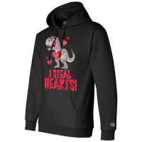 I Steal Hearts Trex Dino Boys Valentines Day Dinos Champion Hoodie | Artistshot