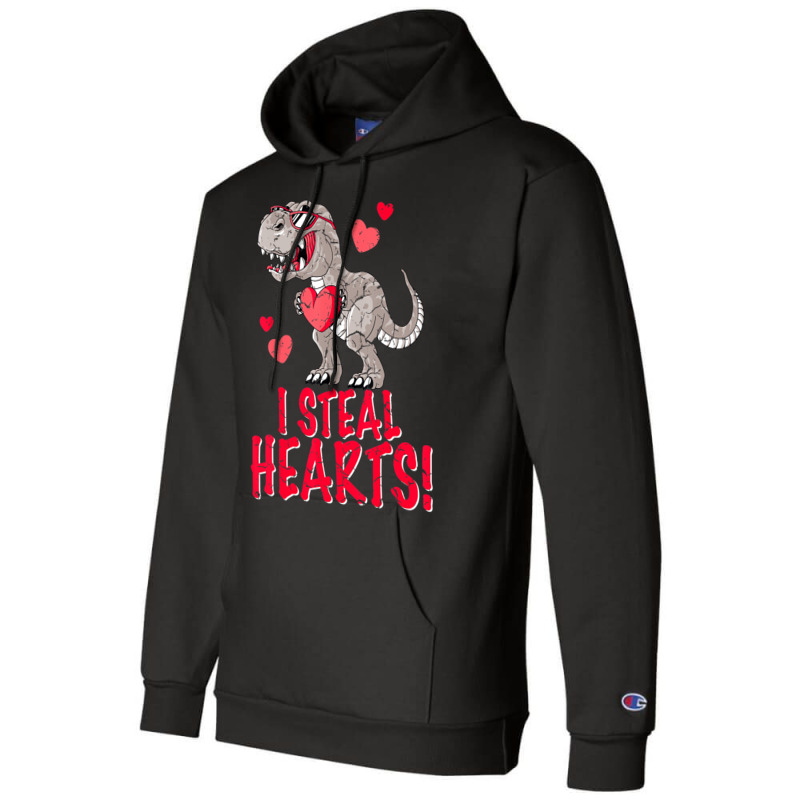 I Steal Hearts Trex Dino Boys Valentines Day Dinos Champion Hoodie | Artistshot