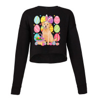 Cute Golden Easter Bunny Ear Colorful Easter Egg B Cropped Sweater | Artistshot