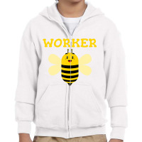 Worker Bee Funny Beekeeping Text Graphic T Shirt Youth Zipper Hoodie | Artistshot