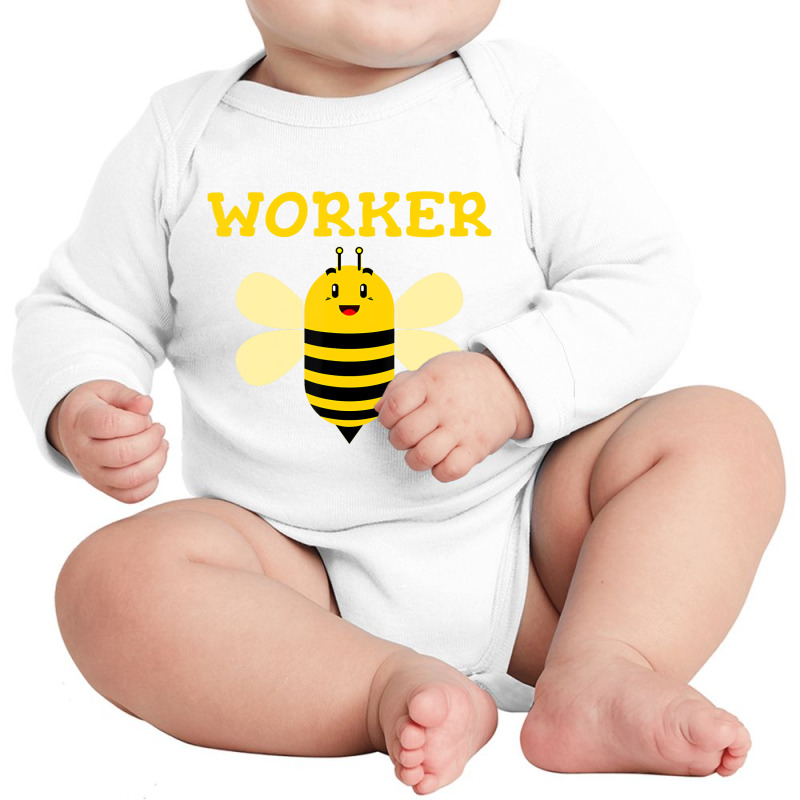 Worker Bee Funny Beekeeping Text Graphic T Shirt Long Sleeve Baby Bodysuit | Artistshot