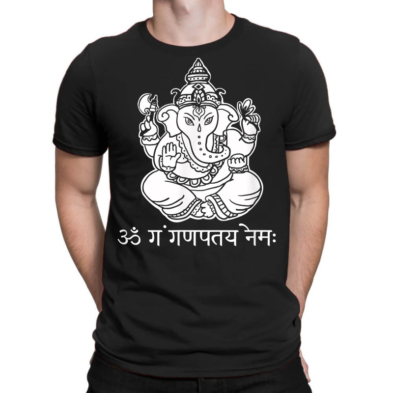 Ganesh T Shirt With Sanskrit Ganesha Mantra T-Shirt by ewubea | Artistshot