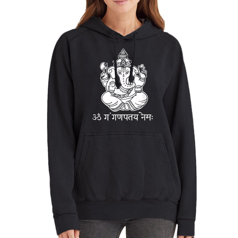 Ganesh T Shirt With Sanskrit Ganesha Mantra Vintage Hoodie by ewubea | Artistshot