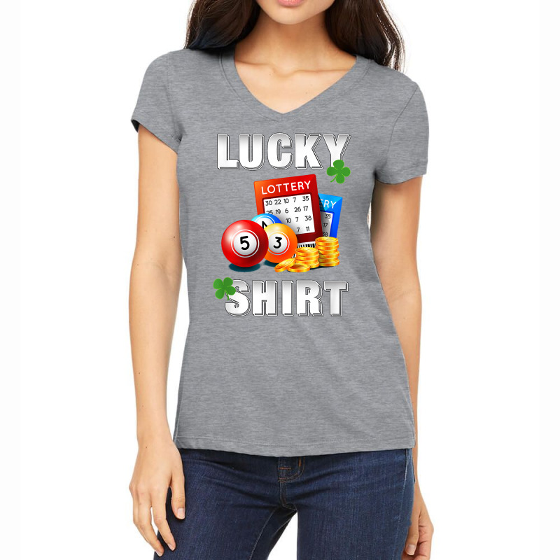 Lucky Lottery, Gambling Fun Lotto T Shirt, Dk Women's V-Neck T-Shirt by arainro | Artistshot