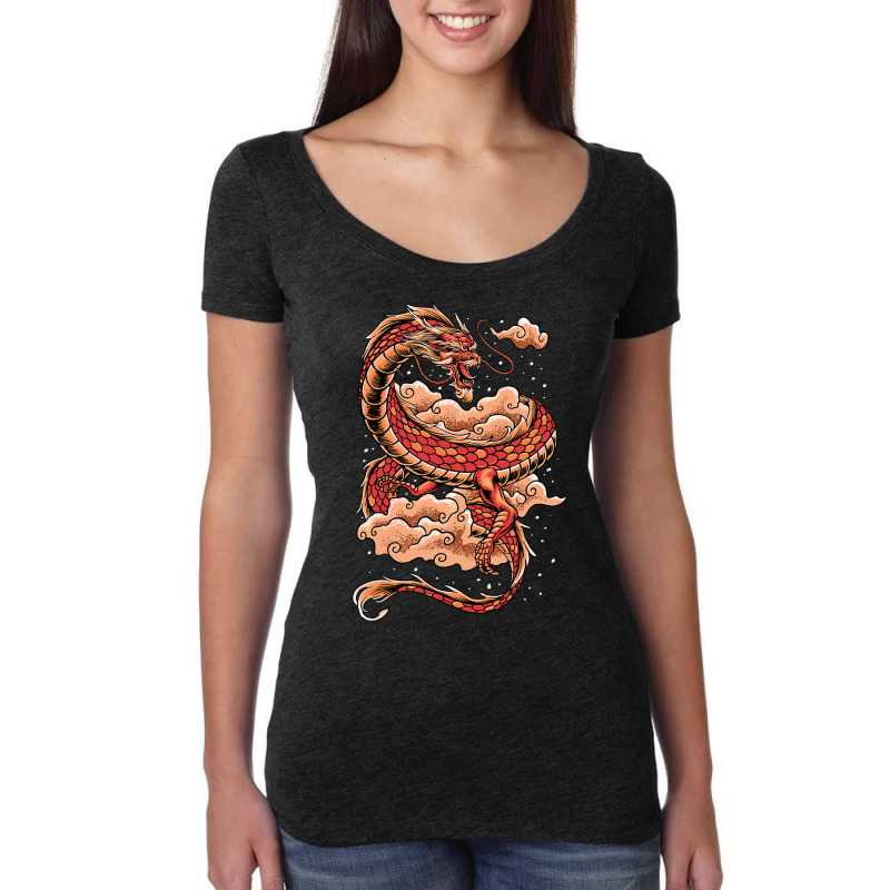 Awesome Mystical Chinese Dragon King Of Dragon Women's Triblend Scoop T-shirt by spreesgomez | Artistshot