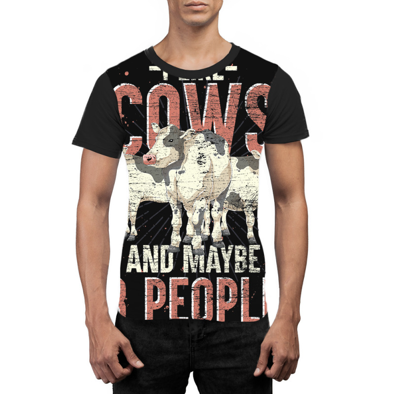 I Like Cows And Maybe 3 People Funny Farm Animal C Graphic T-shirt by spreesgomez | Artistshot