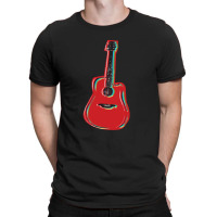 Guitar On Red T-shirt | Artistshot