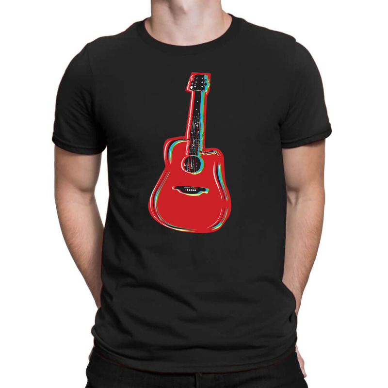 Guitar On Red T-shirt | Artistshot