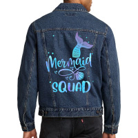 Mermaid Squad Cute Girls Birthday Squad Mermaid Ta Men Denim Jacket | Artistshot