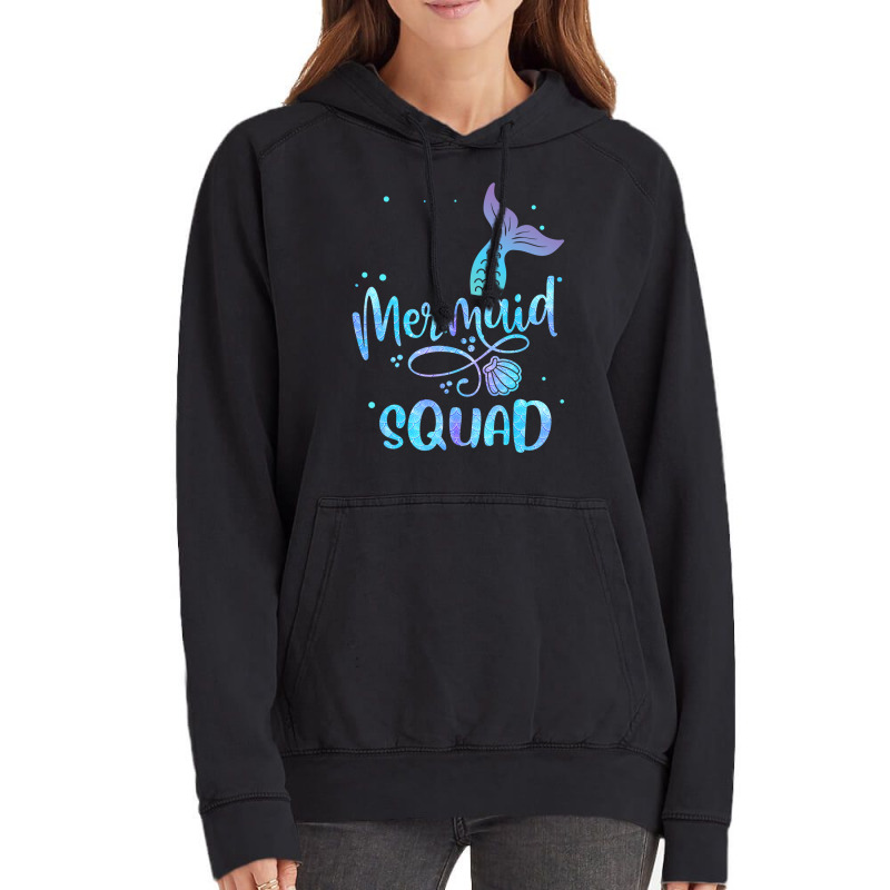 Mermaid Squad Cute Girls Birthday Squad Mermaid Ta Vintage Hoodie | Artistshot