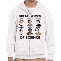 Great Women Of Science, Feminist And Stem Girls Em Youth Zipper Hoodie | Artistshot