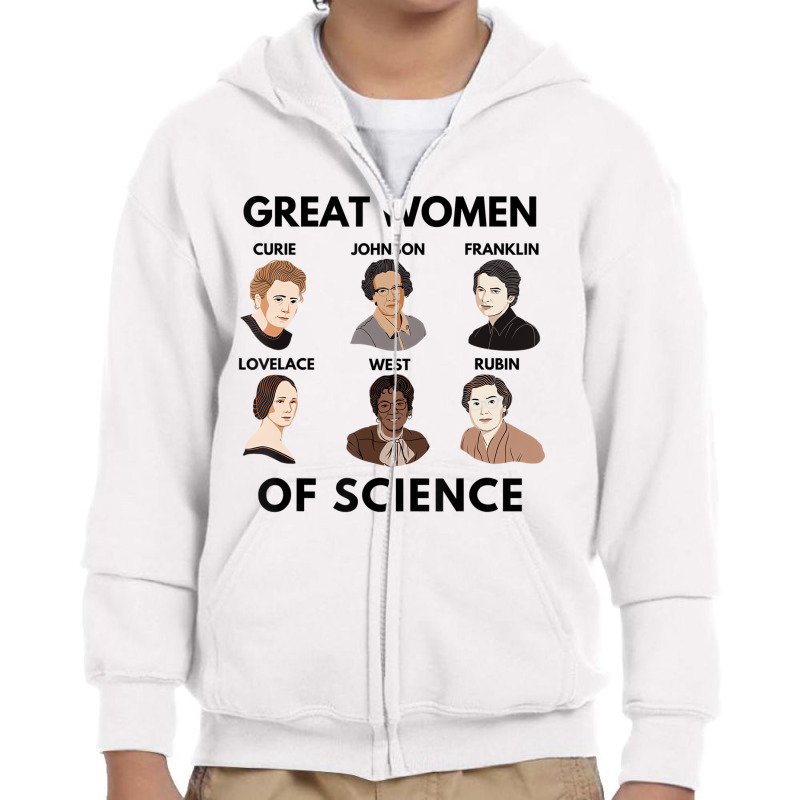 Great Women Of Science, Feminist And Stem Girls Em Youth Zipper Hoodie by kranendon | Artistshot