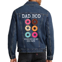 Mens Dad Bod Working On My Six 6 Pack Funny Donut Men Denim Jacket | Artistshot