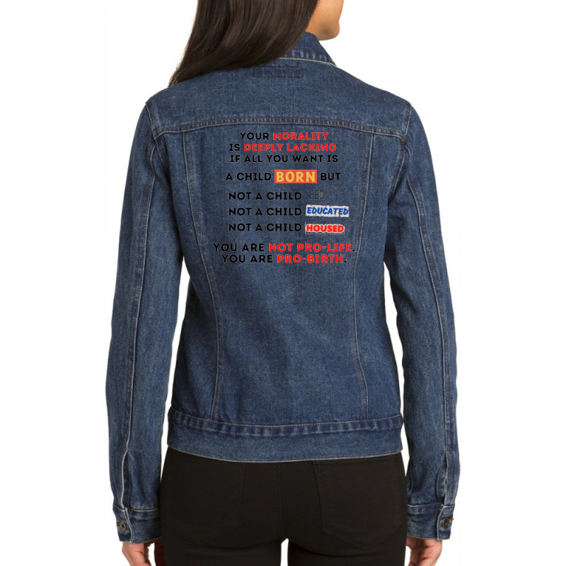 Question Your Morality Ladies Denim Jacket by CaldwellNichols22 | Artistshot