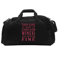 This Girl Is Made Of Sarcasm Wine And Everything Active Duffel | Artistshot