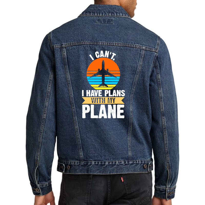 I Cant I Have Plans With My Plane Men Denim Jacket | Artistshot