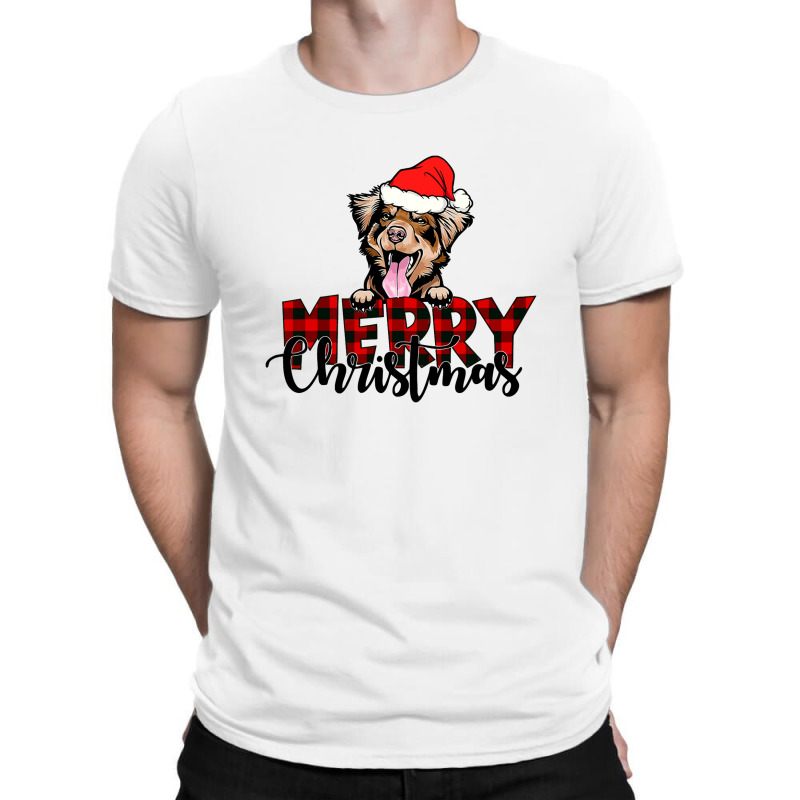 Merry Christmas Australian Shepherd T-shirt | Artistshot