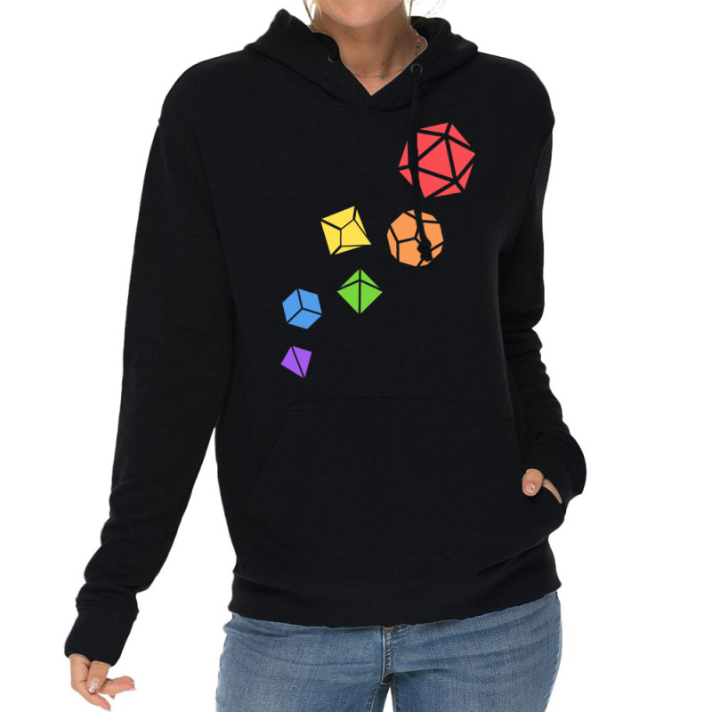 Polyhedral Dice Set Rainbow Tabletop Rpg Lightweight Hoodie by basaulajtonya | Artistshot