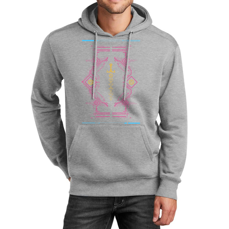 Polyhedral Dice Sword Synthwave Colors Neon Unisex Hoodie by basaulajtonya | Artistshot